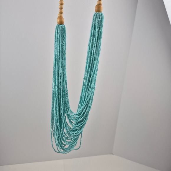 Joan Rivers Classics Collection Aqua Seed Bead Multi Strand Necklace 36" - Picture 15 of 16